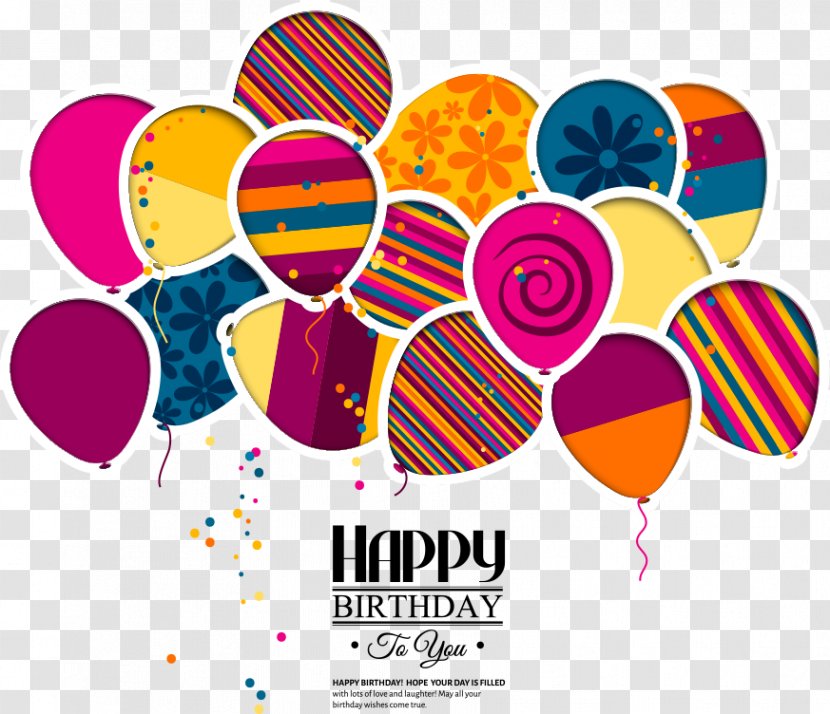 Wedding Invitation Birthday Cake Greeting Card - Party - Vector Cartoon Balloons Background Transparent PNG