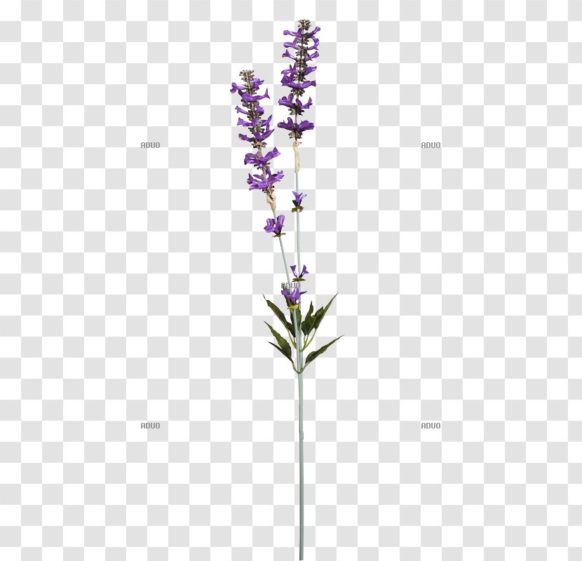 English Lavender Twig Branch Artificial Flower Shrub - Plastic - Room Transparent PNG