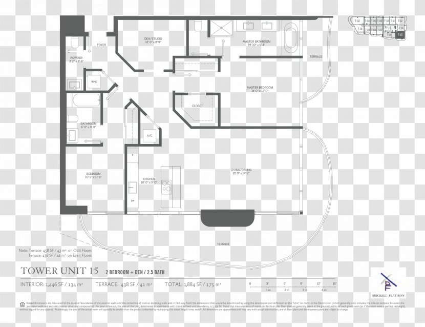 Brickell Flatiron Floor Plan Architectural Drawing - Design Transparent PNG