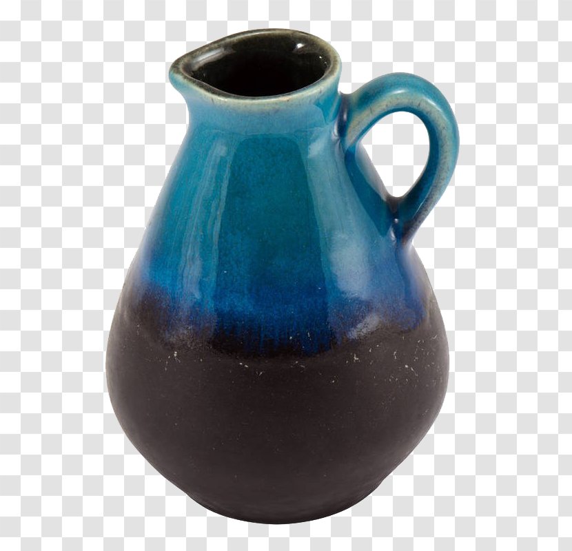 Vase Jug Ceramic Pottery Blue - Black - Retro Blue-black Transparent PNG