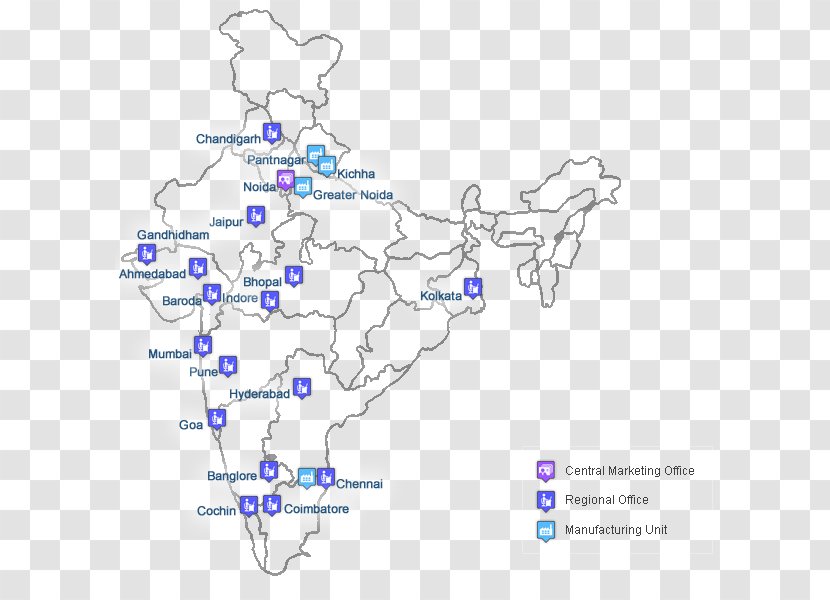 Blank Map India Line Organism Transparent PNG