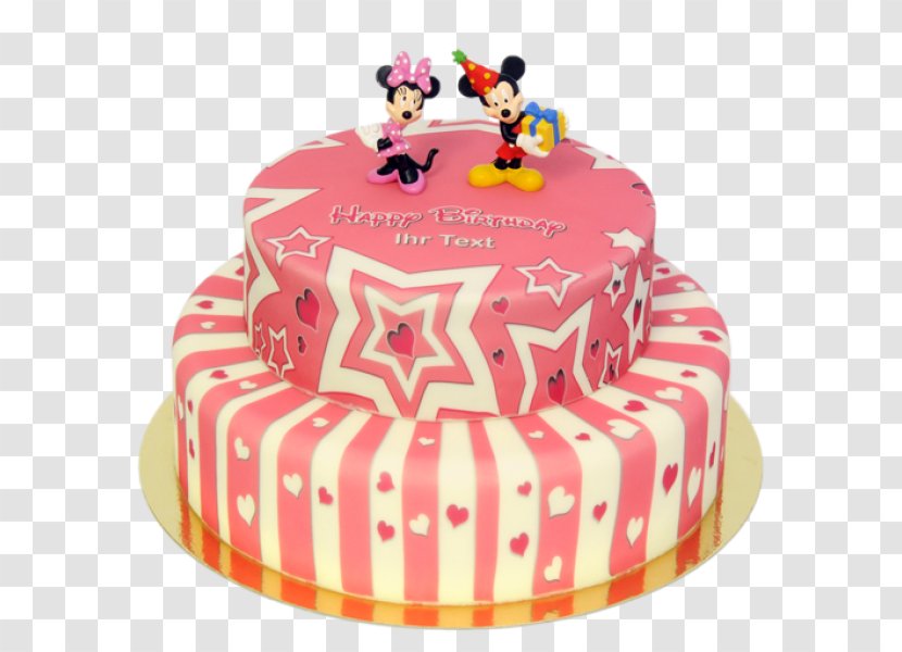 Birthday Cake Minnie Mouse Torte Mickey Sugar - Fondant Icing Transparent PNG