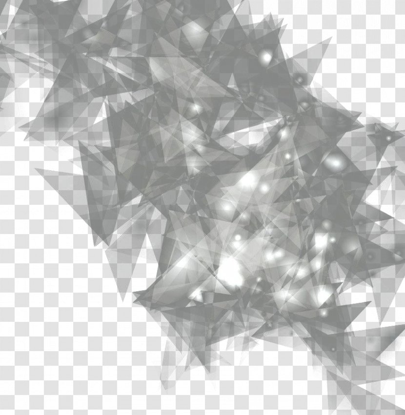 White Black Triangle Crystallography Pattern - Light Transparent PNG