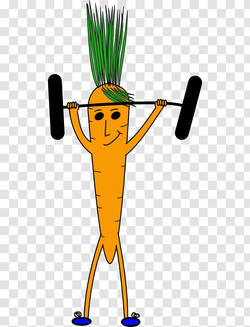 Carrot Clip Art - Food - Cartoon Man Lifting Weights Transparent PNG