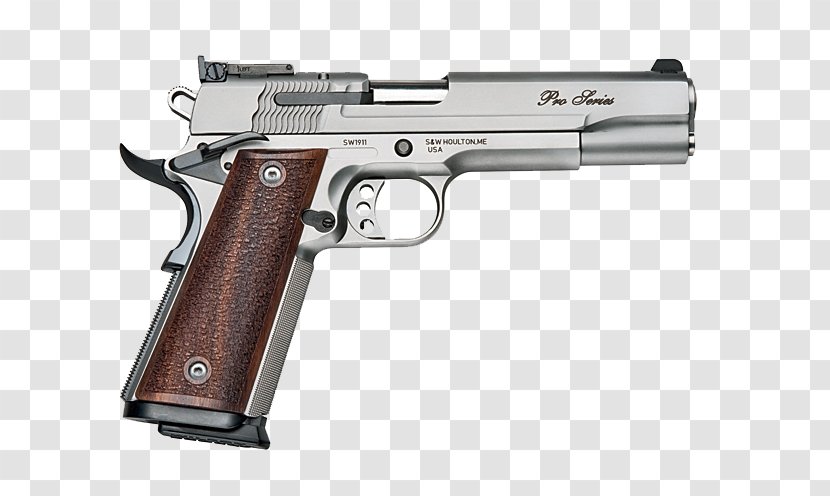 Smith & Wesson SW1911 Pistol .45 ACP 9xd719mm Parabellum - Action - Handgun Transparent Background Transparent PNG