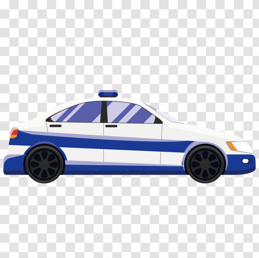 Taxi Car - Full Size - Vector Blue Cartoon Transparent PNG