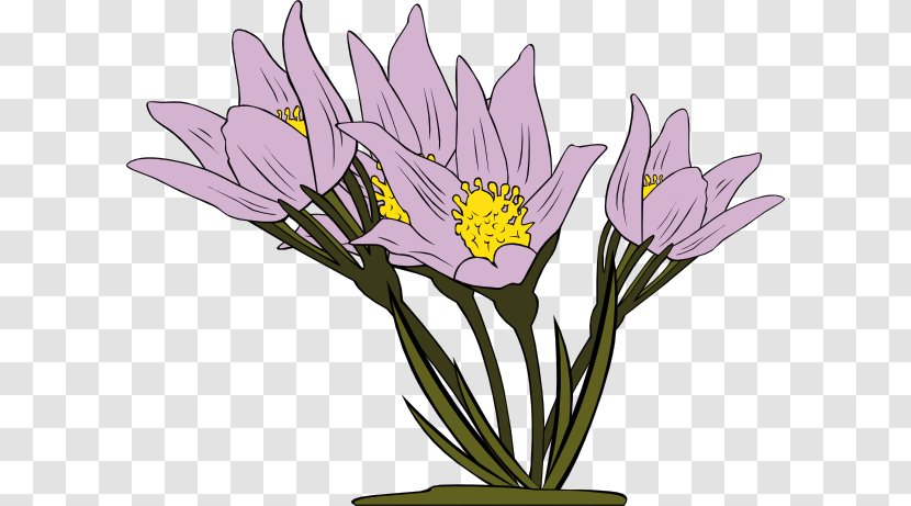 Flower Animation Clip Art - Purple - Anemone Cliparts Transparent PNG