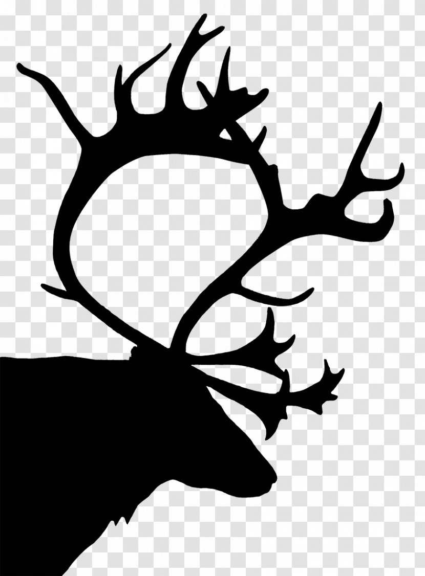 Reindeer Silhouette Christmas Clip Art - Deer Head Transparent PNG