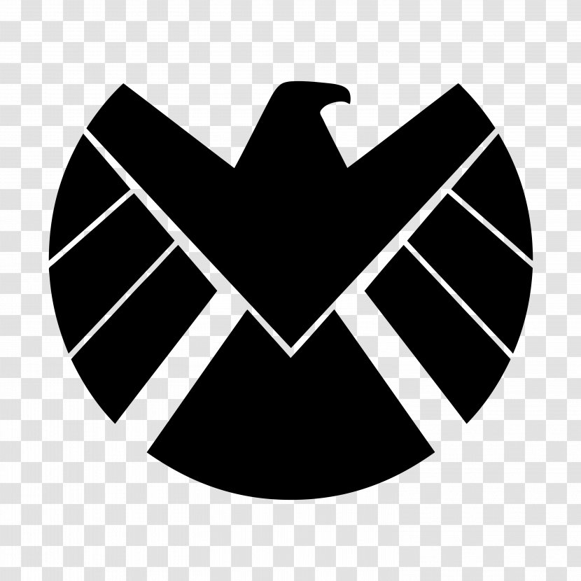 Nick Fury S.H.I.E.L.D. Marvel Cinematic Universe Logo Comics - Monochrome Photography - Black Shield Transparent PNG
