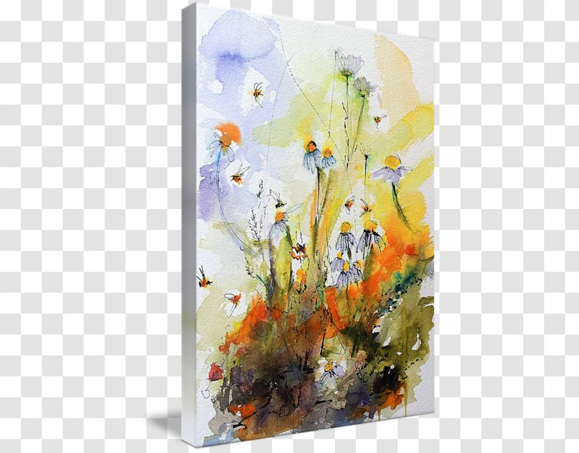 Floral Design Watercolor Painting Modern Art Acrylic Paint Still Life - Ink Transparent PNG