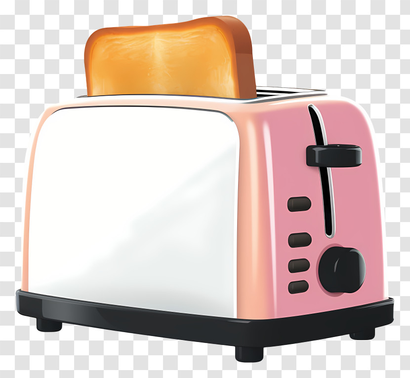 Pink Toaster - Stylish Pink And White Toaster With Toast Transparent PNG