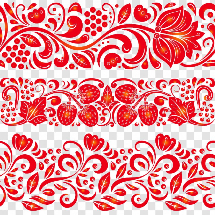 Russia Khokhloma Drawing Illustration - Area - Red Pattern Silhouette Transparent PNG