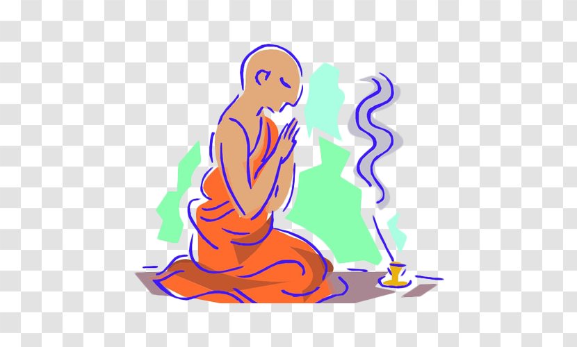 Buddhism Prayer Bhikkhu Monk Clip Art - Purple - Burn Incense And Pray Transparent PNG
