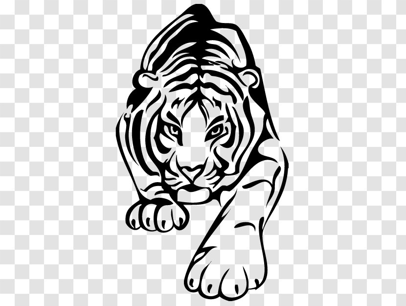 Coloring Book Wall Decal - Bengal Tiger - White Transparent PNG