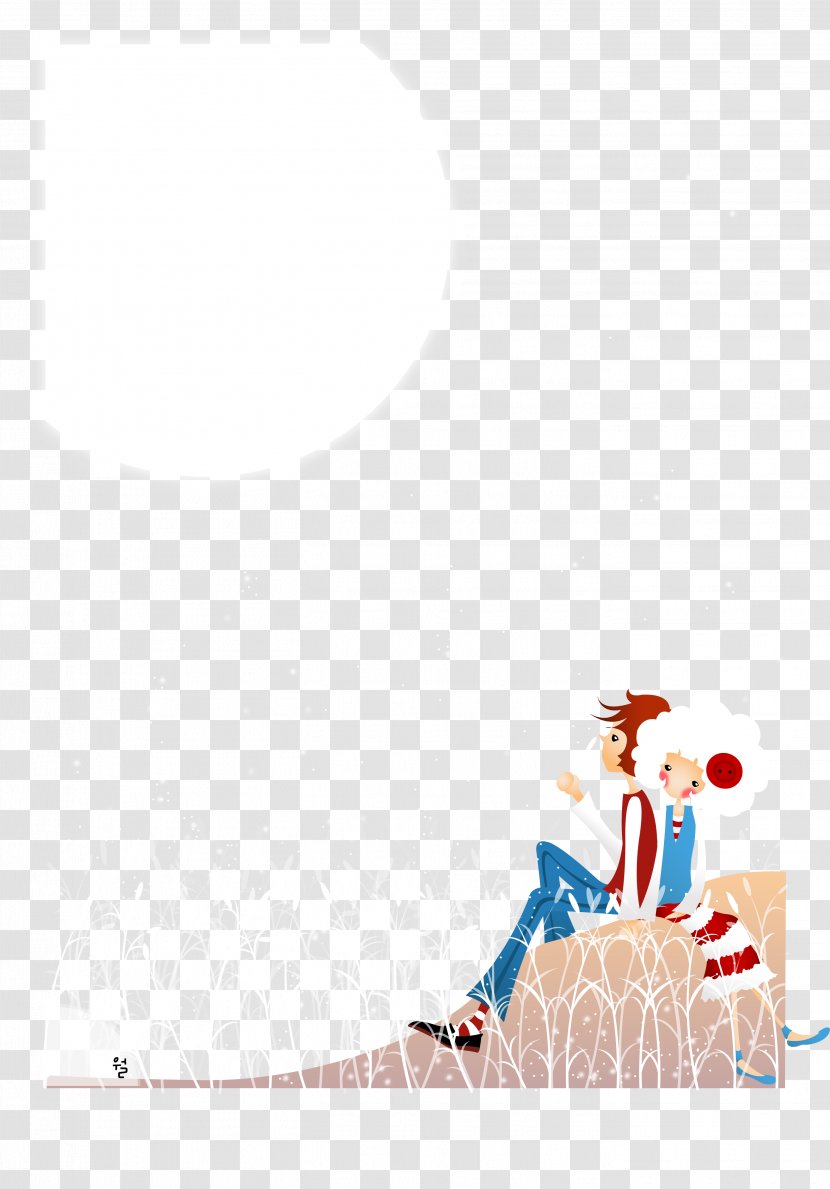 Cartoon Drawing Illustration - Significant Other - Vector Couple Back To Transparent PNG