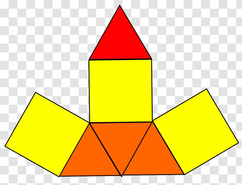 Elongated Triangular Pyramid Net Tetrahedron Triangle - Pentagonal Transparent PNG
