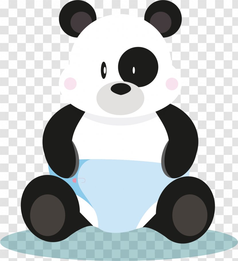 Puppy Giant Panda Diaper Infant Clip Art - Silhouette - Baby Vector Transparent PNG