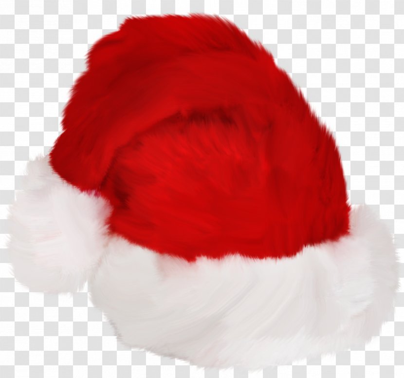 Santa Claus Fur - Red - Hat Transparent PNG