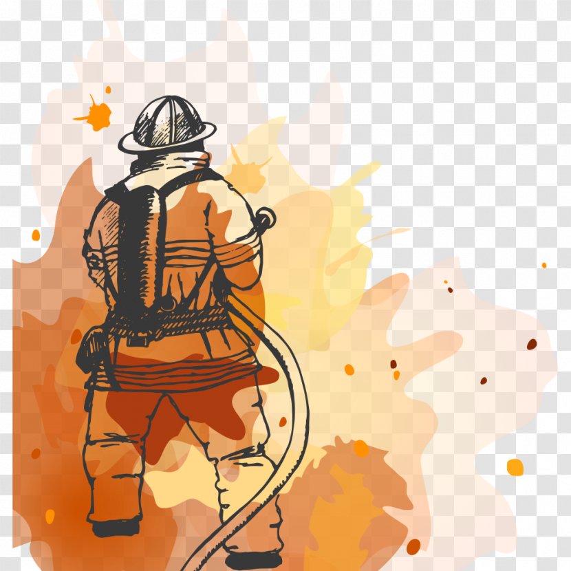 Firefighter Fire Department Firefighting Illustration - Pattern - Firefighters Transparent PNG
