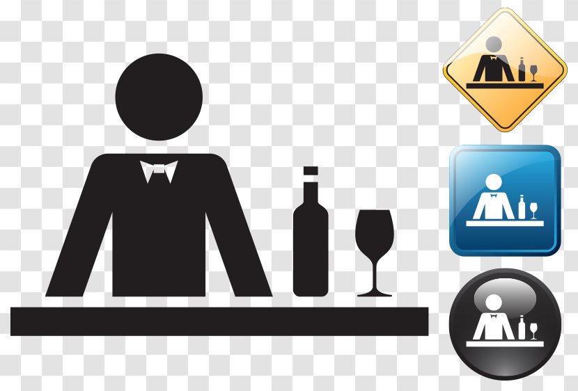 Bartender Pictogram Icon - Waiter - Logo Transparent PNG