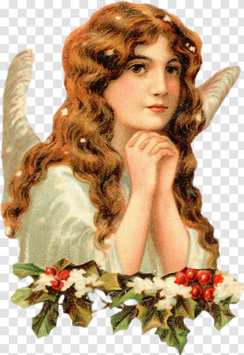 Cherub Victorian Era Christmas Angel - Card Transparent PNG