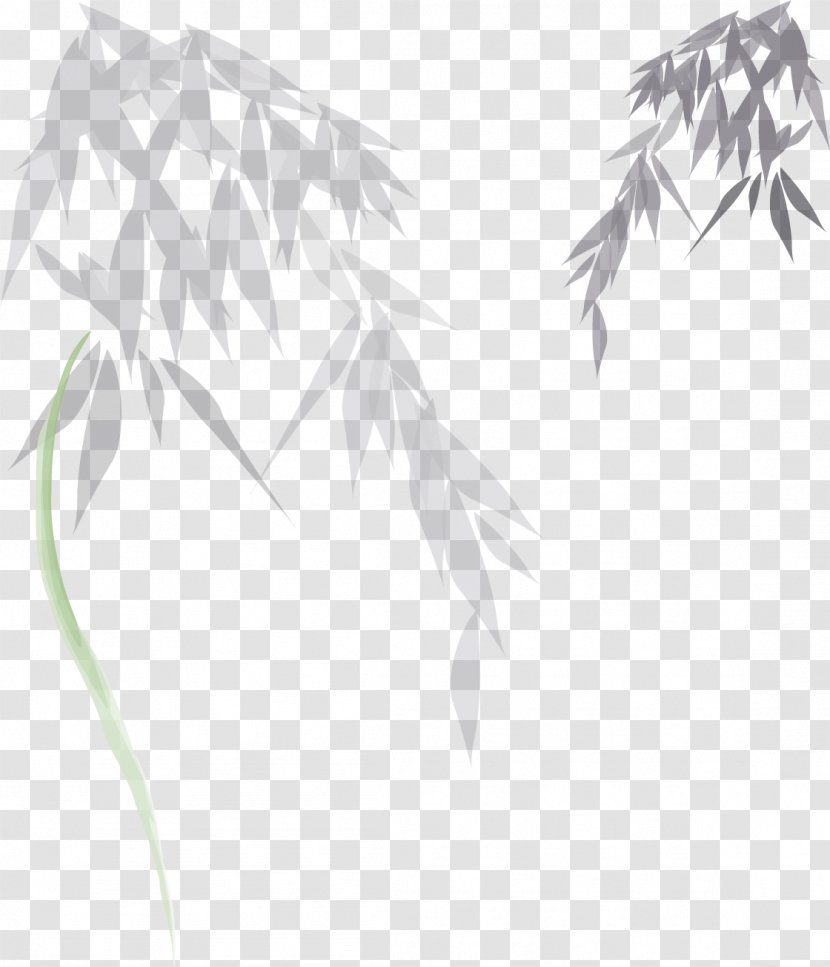 Bamboo Ink Bamboe Euclidean Vector - Plant - Hand-painted Transparent PNG