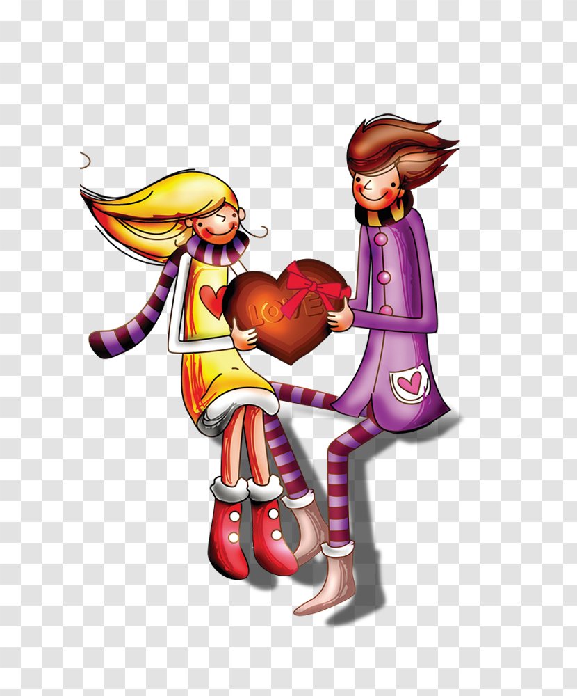 Cartoon - Couple Heart Transparent PNG