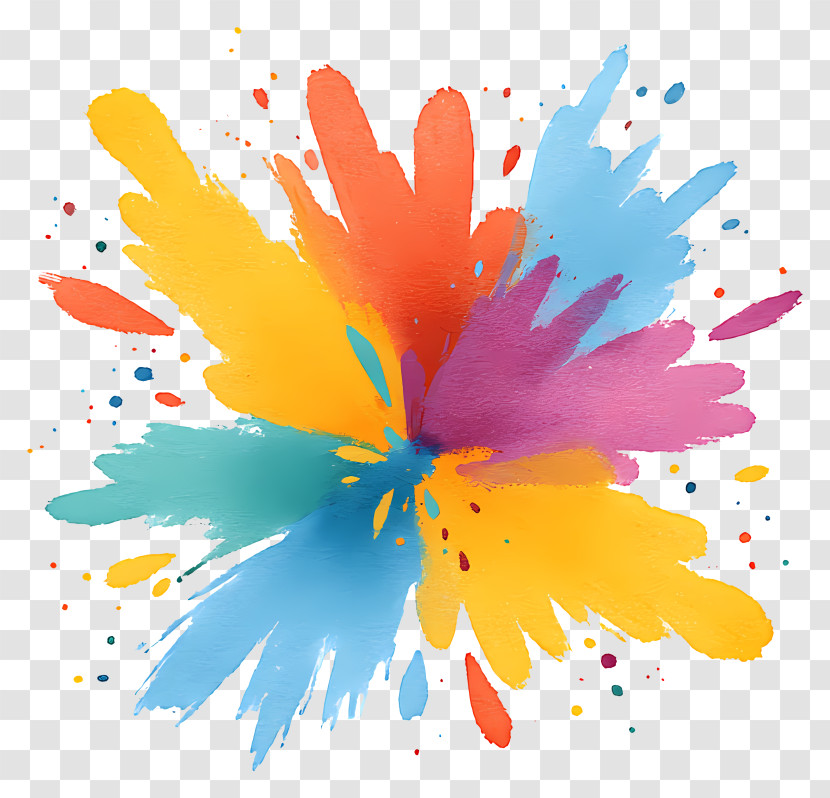 Vivid Watercolor Paint Splash Transparent PNG