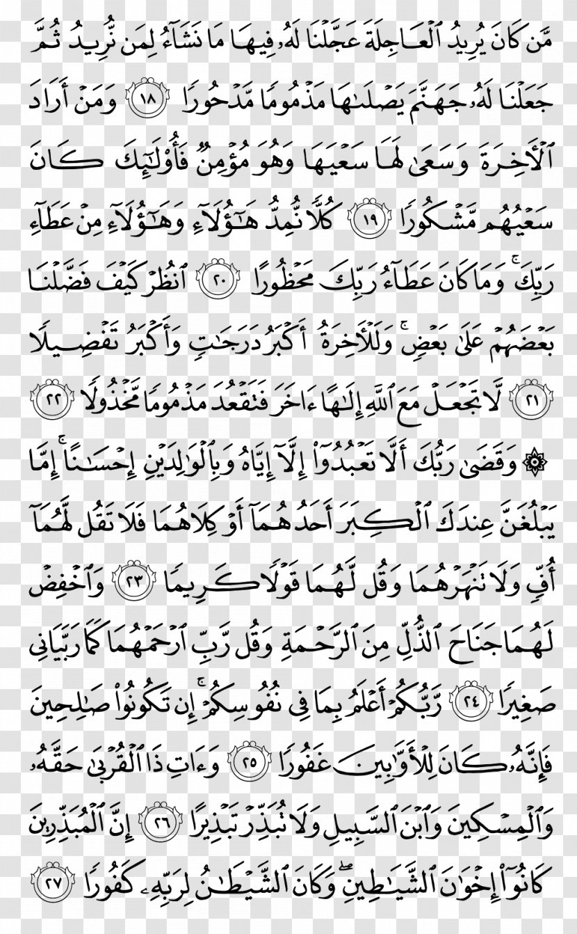 Noble Quran Al-Isra Ayah Surah - Hafiz - Kareem Transparent PNG