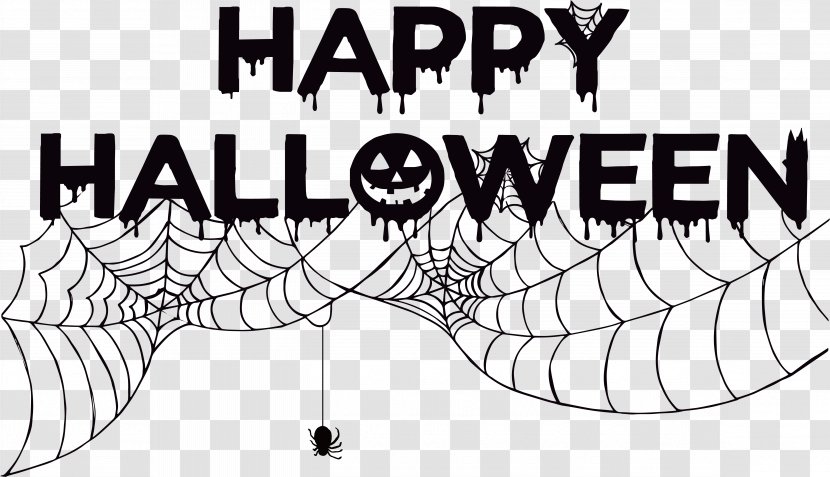 Halloween Card Shutterstock Clip Art - Text - Spider Net Word Transparent PNG