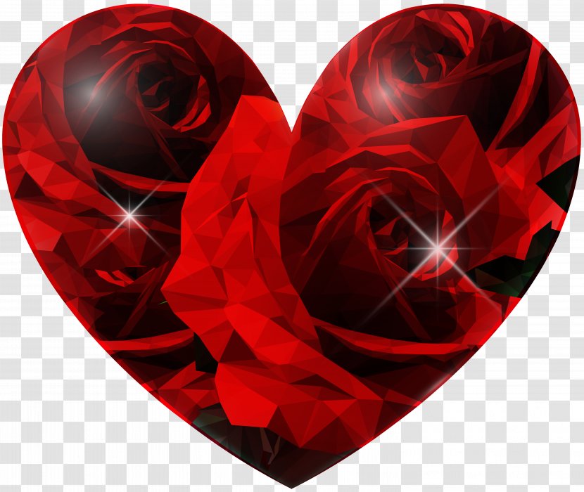 Rose Heart Red Clip Art - Garden Roses Transparent PNG