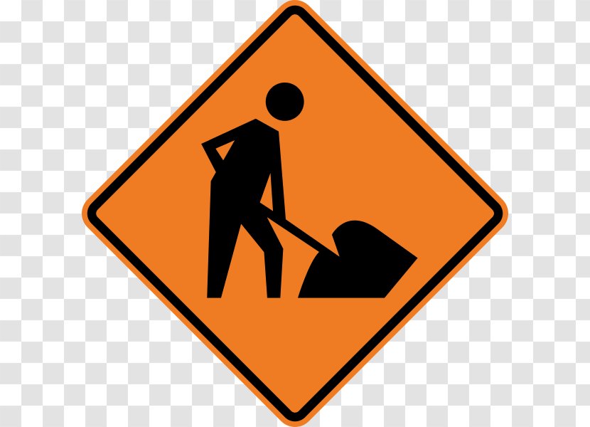 Men At Work Traffic Sign Roadworks - Brand Transparent PNG