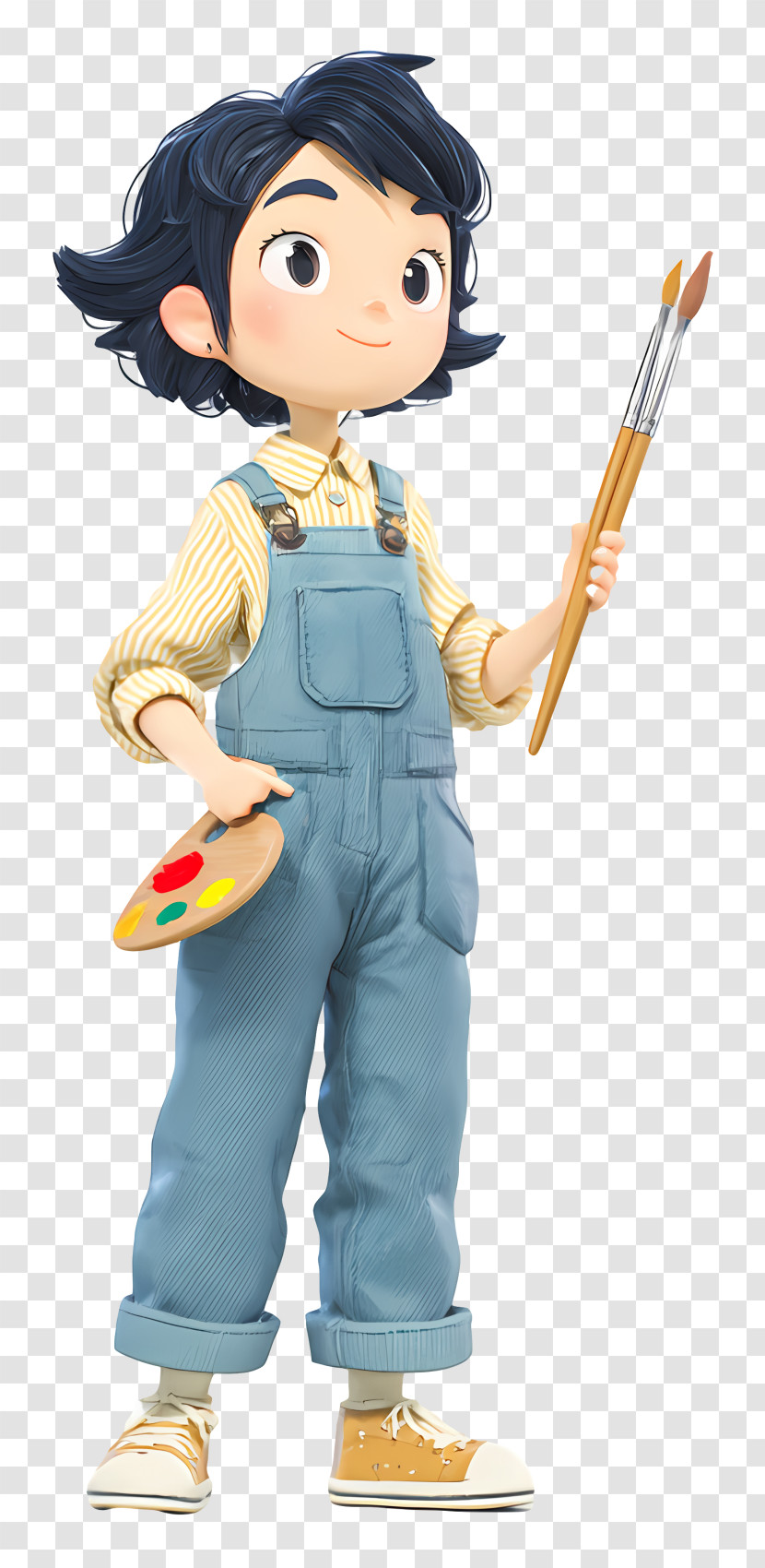 Young Artist With Palette And Brushes Transparent PNG