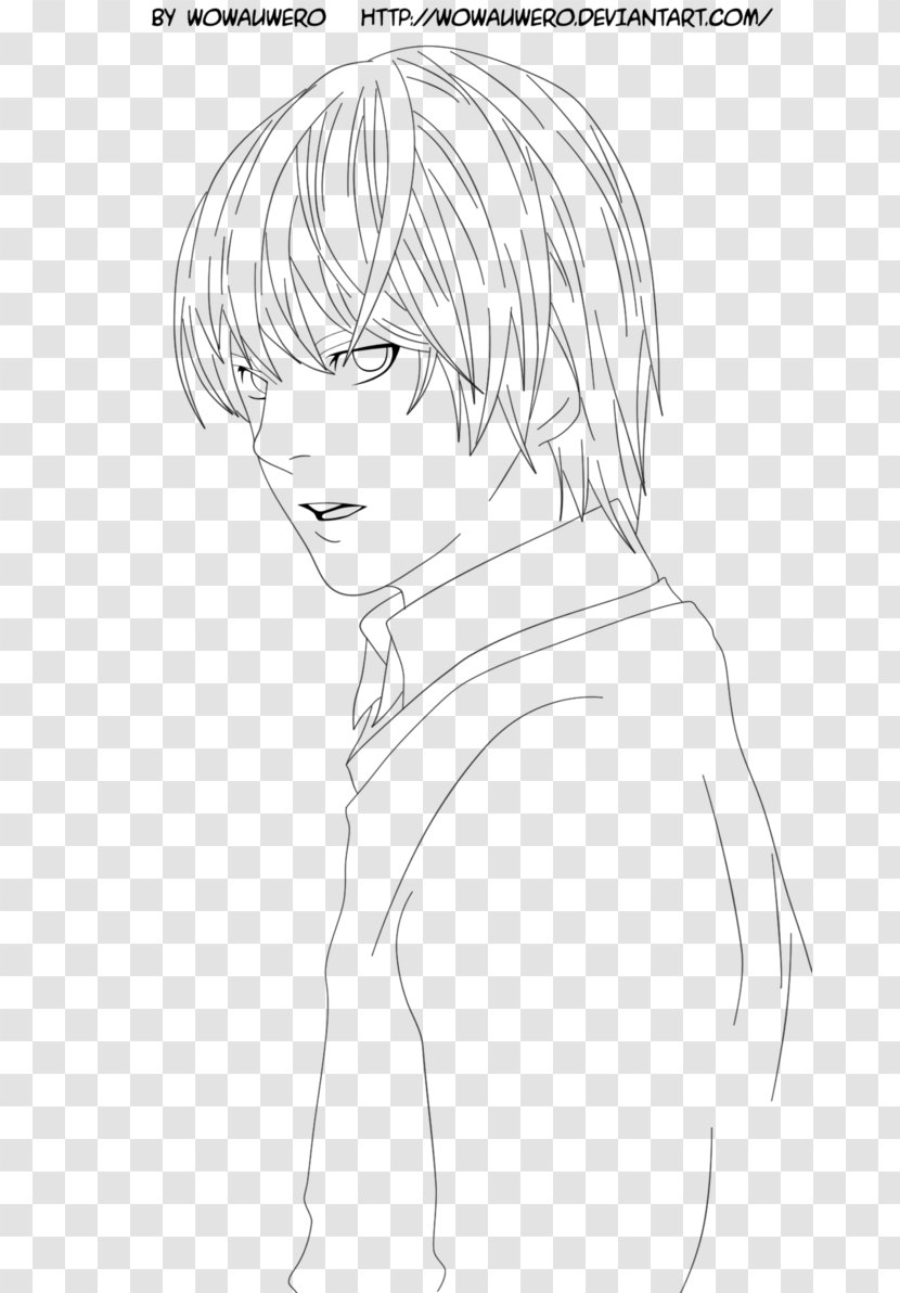 Light Yagami Line Art Coloring Book White - Tree - Lights Transparent PNG