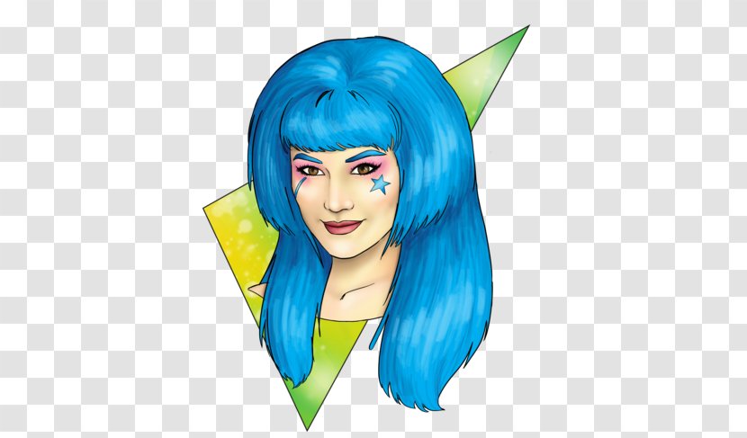 Jem Blue Hair T-shirt Sticker - Green - Fictional Character Transparent PNG