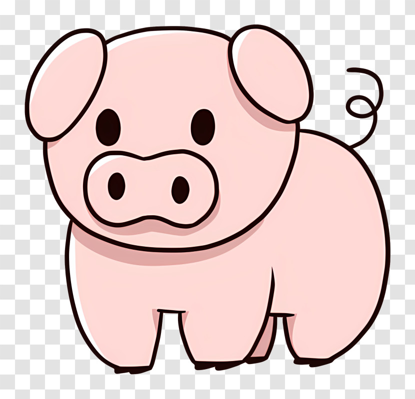 Icon - Pink Cartoon Pig Illustration Transparent PNG