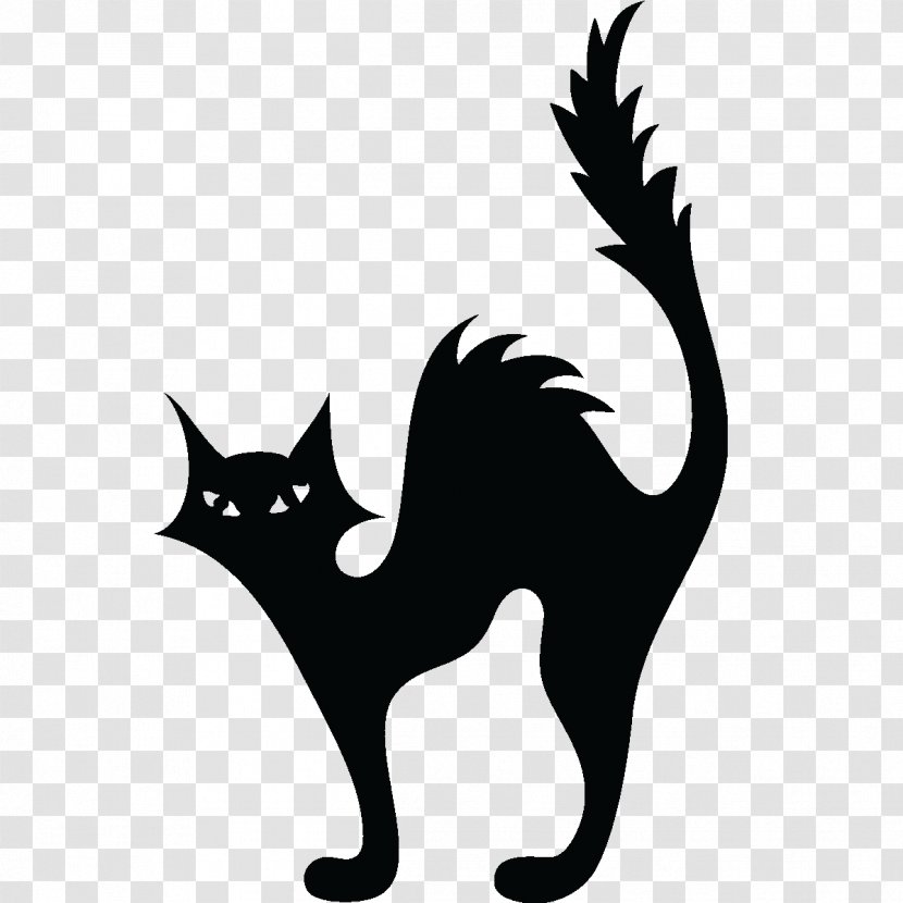 Cat Kitten Halloween Silhouette Clip Art - Small To Medium Sized Cats - Black Transparent PNG