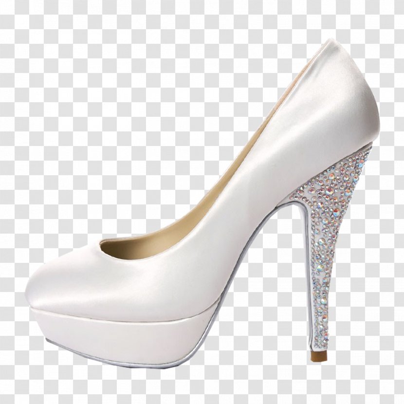 High-Heel Wedding Church Shoe High-heeled Footwear Bride White - Fashion - High Heels Transparent PNG
