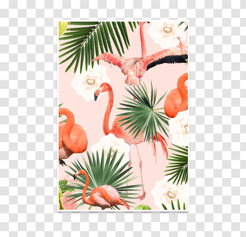 Flamingos Paper Bag Poster Pattern - Blush Floral Transparent PNG