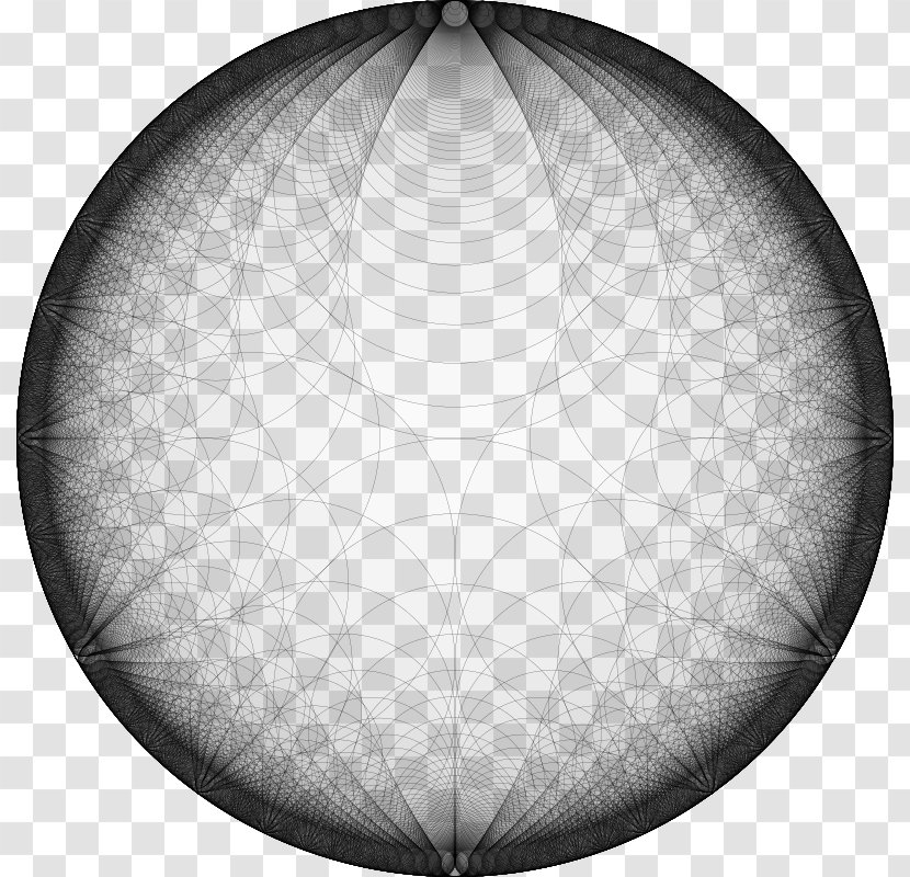Circle Fractal Symmetry White Pattern - Black And Transparent PNG