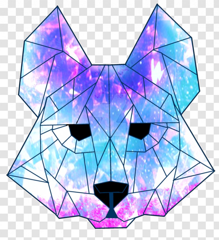 T-shirt Gray Wolf Drawing Geometry Crystal - Crystallography Transparent PNG