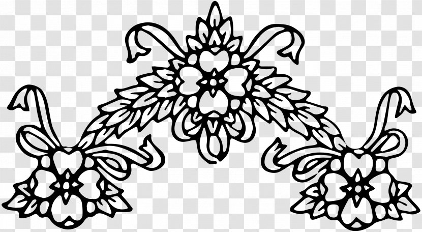 Flower Black And White Floral Design Clip Art - Pollinator - Wreath Transparent PNG