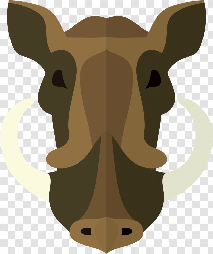 Common Warthog Christmas Ornament Ceramic Pattern - Giraffidae - Simple Wild Boar With Coffee Color Transparent PNG