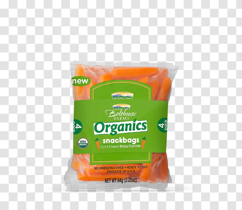 Bolthouse Farms Organics Cut & Peeled Baby Carrots 4-2.25 Oz. Snackbags Carrot Chip - Orange - Dressing Ingredients Transparent PNG