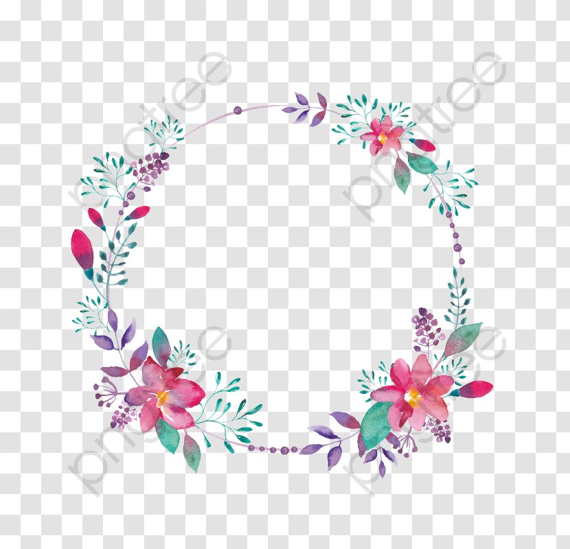 Watercolor Wreath Flower - Floral Design - Interior Wildflower Transparent PNG