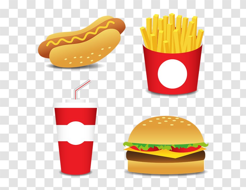 French Fries Hamburger Hot Dog Fast Food Barbecue - Flat Design Transparent PNG