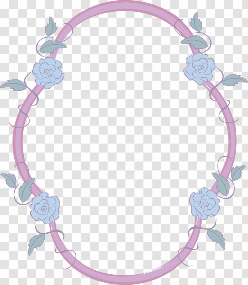 Clip Art - Oval - Purple Simple Flower Bones Border Transparent PNG