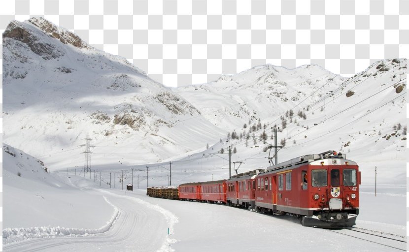 Bernina Railway Train Rail Transport Steam Locomotive Wallpaper - Station - Retro Transparent PNG