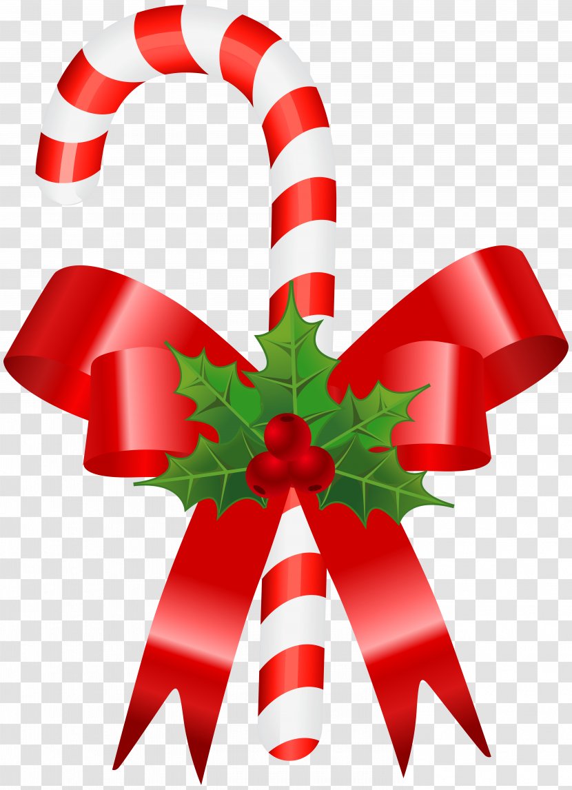 Christmas Ornament Candy Cane Ribbon Lollipop Clip Art - Decoration - Cookies Ornaments Transparent PNG