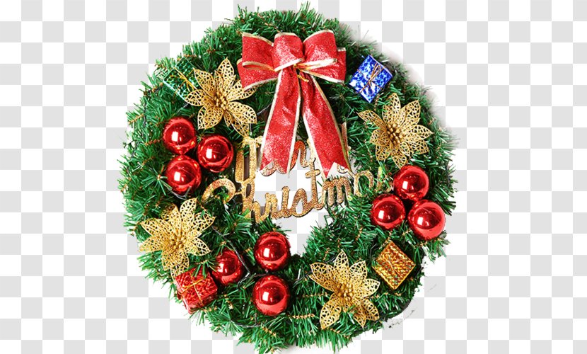 Christmas Ornament Wreath Decoration Santa Claus - Snowflake Transparent PNG
